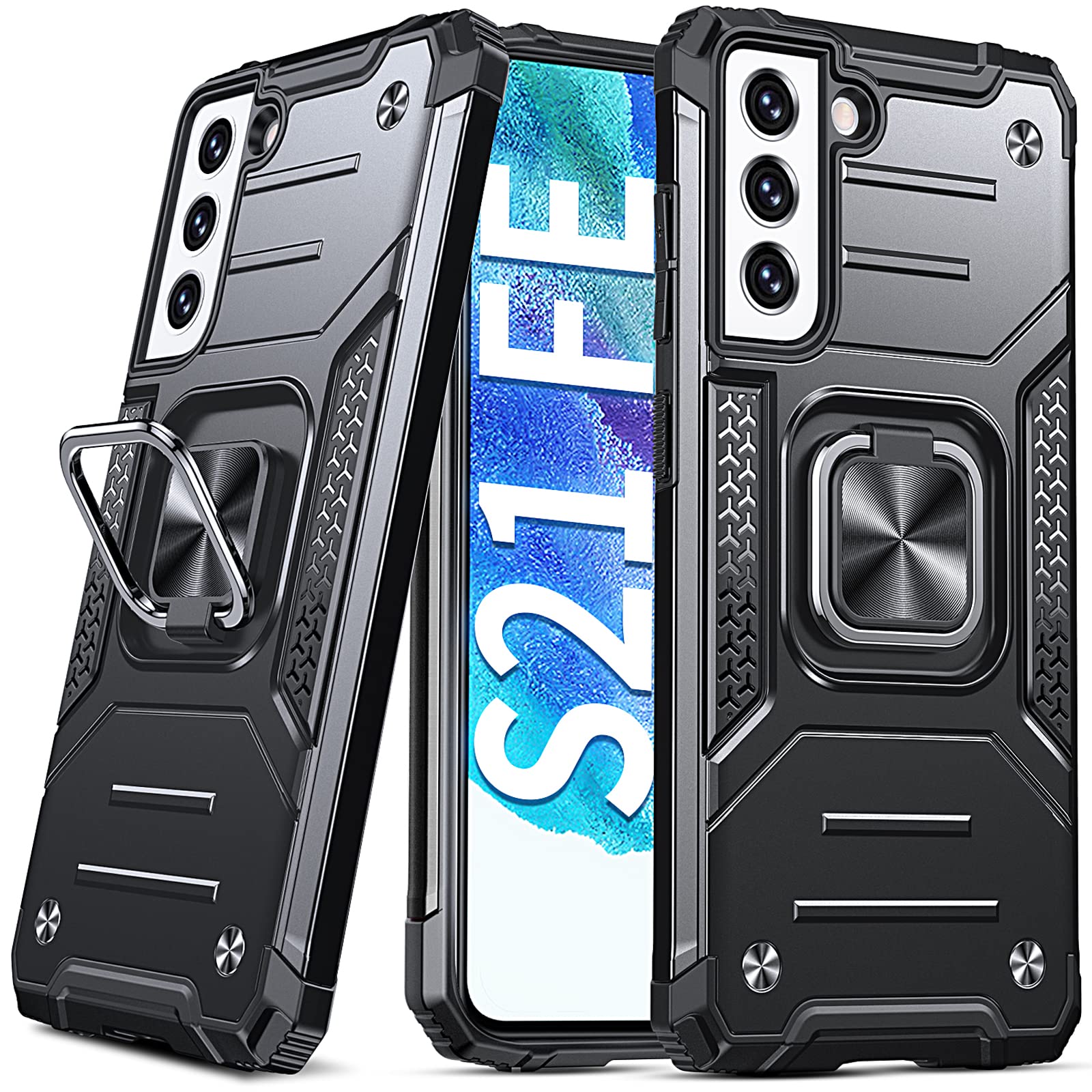 ZORBES Samsung Galaxy S21 FE 5G Case, with Rotatable Phone Ring Buckle and Magnetic Design, TPU Shockproof Protective Phone Case Phone Cover for Samsung Galaxy S21 FE ZORBES Samsung Galaxy S21 FE 5G Case, with Rotatable Phone Ring Buckle and Magnetic Design, TPU Shockproof Protective Phone Case Phone Cover for Samsung Galaxy S21 FE